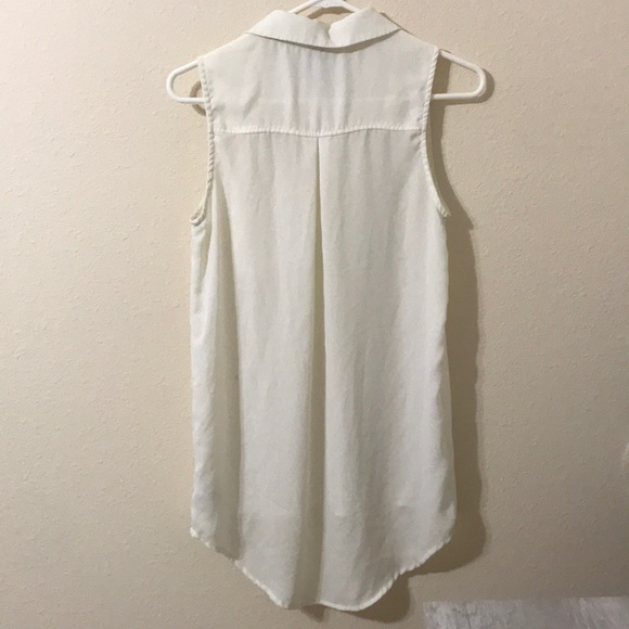Forever 21 White Button Up Sleeveless Tank Small - Picture 5 of 5